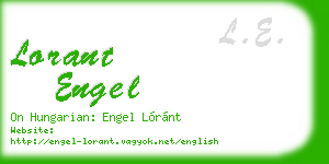 lorant engel business card