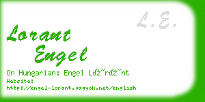 lorant engel business card